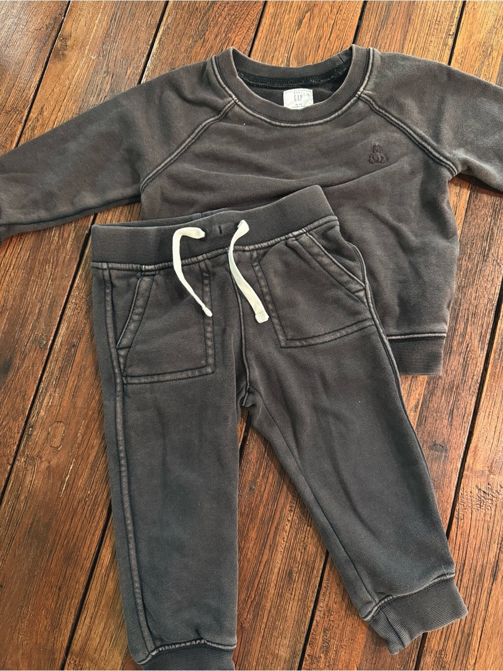 Gap VintageSoft Washed Sweat Set Kids Dark Brown